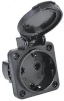 MAGNUM Розетка панельная SCHUKO РП14-3 IP54 черный IEK - foto