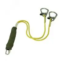 Двойной строп из огнеупорного каната с амортизатором, с двумя большими монтажными и одним соединител - foto